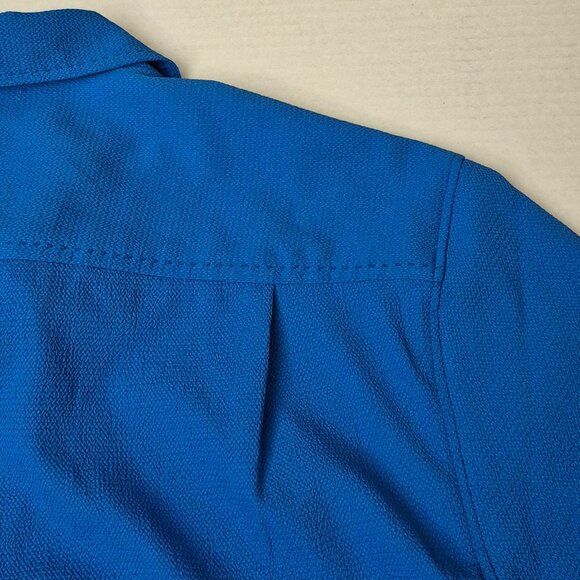 Kenneth Cole NY Techni-Cole Relaxed Fit Textured Woven Shirt Mens M Cobalt - NWT - Picture 7 of 11